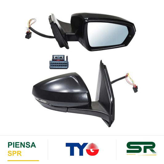 ESPEJO DERECHO 6 PINES CON DIRECCIONAL PARA PINTAR ELÉCTRICO VOLKSWAGEN POLO 2024-2026 TYG