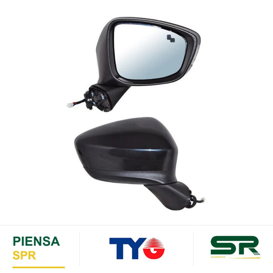 ESPEJO DERECHO ELÉCTRICO 7 PINES CON DIRECCIONAL CON DESEMPAÑANTE PARA PINTAR CON SENSOR DE PUNTO CIEGO MAZDA CX5 2013-2014 TYG