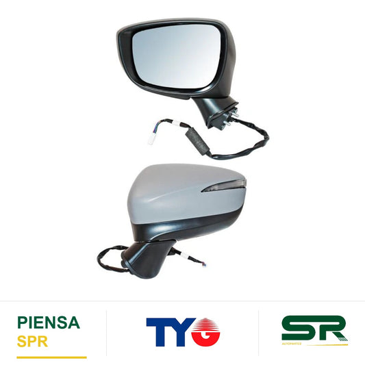 ESPEJO IZQUIERDO 6 PINES CON DESEMPAÑANTE CON DIRECCIONAL PARA PINTAR ELÉCTRICO MAZDA CX3 2016-2025 ODC030 TYG