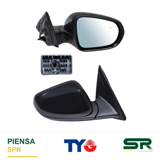 ESPEJO DERECHO 6 PINES CON DESEMPAÑANTE PARA PINTAR ELÉCTRICO CHEVROLET TRAX 2024-2025 C / SENSOR PUNTO CIEGO TYG