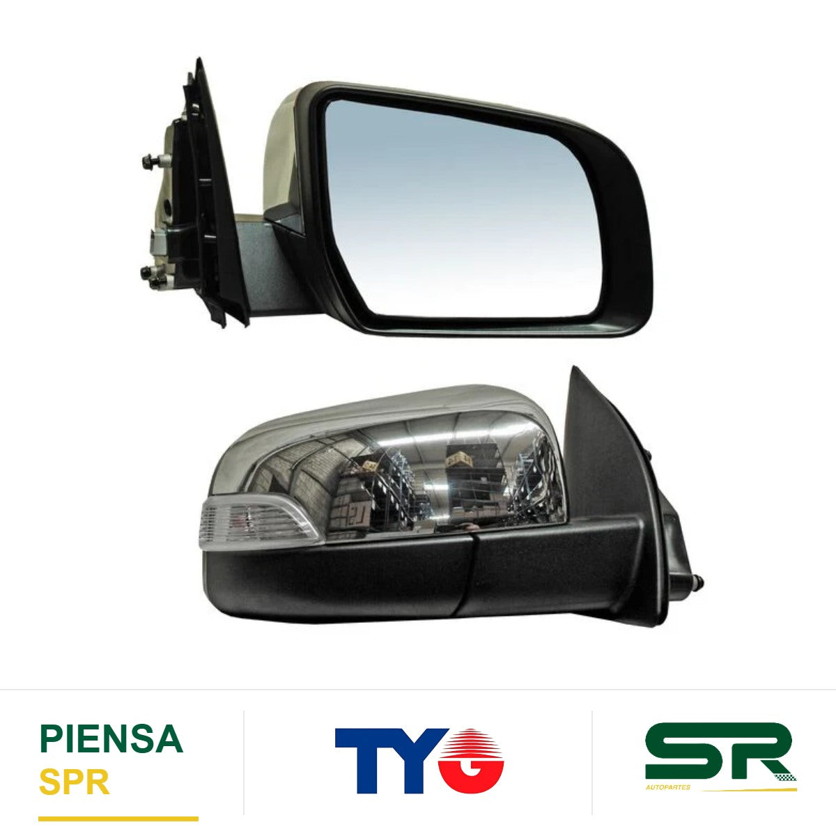 ESPEJO DERECHO ELÉCTRICO CON DIRECCIONAL CROM 7 PINES 1580.06 .12 SUC1JUN13 FORD RANGER 2013-2022 TYG
