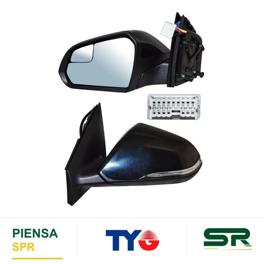 ESPEJO IZQUIERDO 6 PINES CON DIRECCIONAL ELÉCTRICO HYUNDAI SONATA 2015-2017 TYG