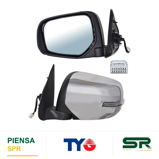 ESPEJO IZQUIERDO 7 PINES CON DIRECCIONAL AUTOABATIBLE ELÉCTRICO CROMADO MITSUBISHI PICKUP L200 2016-2019 CCCC3 TYG