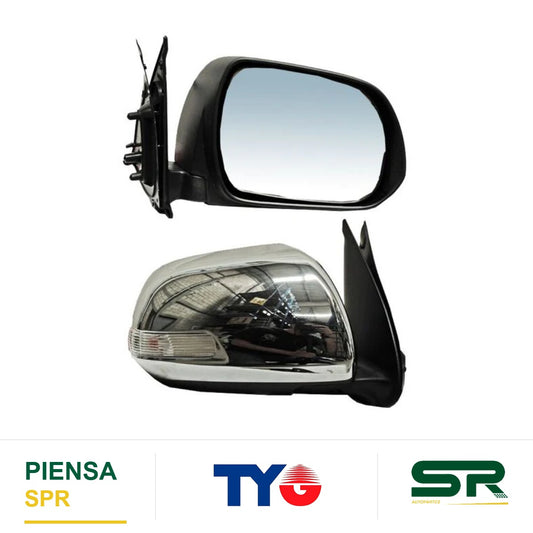 ESPEJO DERECHO 5 PINES CON DIRECCIONAL ELÉCTRICO CROMADO TOYOTA HILUX 2012-2015 TYG