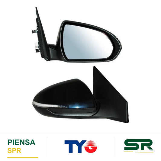 ESPEJO DERECHO 12 PINES CON SENSOR DE PUNTO CIEGO CON DESEMPAÑANTE CON DIRECCIONAL ELÉCTRICO HYUNDAI ELANTRA 2017-2018 TYG