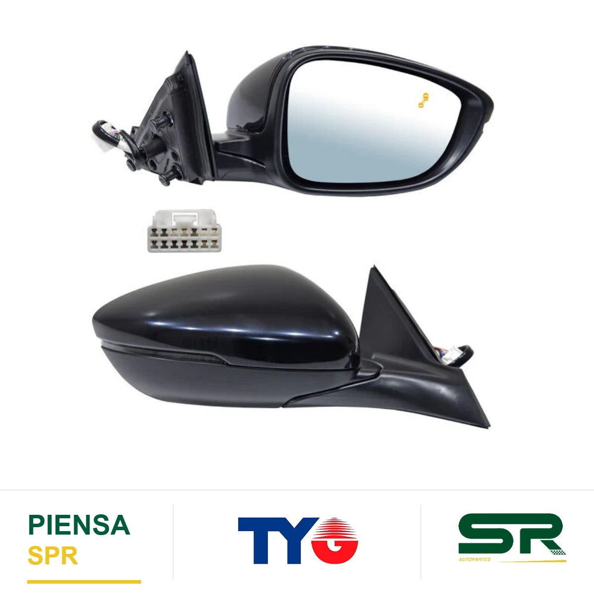 ESPEJO DERECHO ELÉCTRICO PARA PINTAR CON SENSOR PUNTO CIEGO CON DESEMPAÑANTE CON DIRECCIONAL 8 PINES HONDA ACCORD 2023-2025 TYG