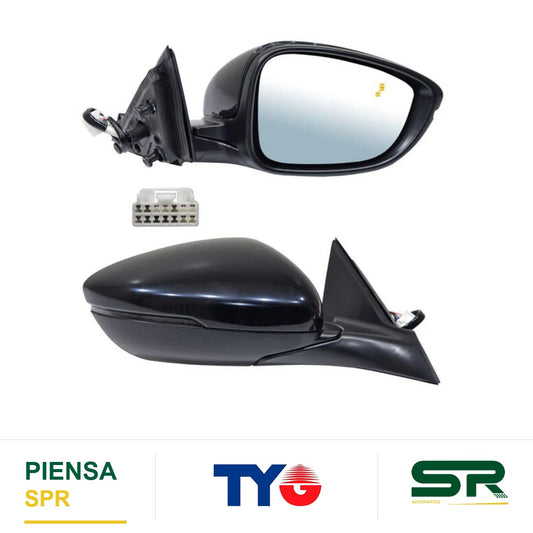 ESPEJO DERECHO 8 PINES CON DESEMPAÑANTE CON DIRECCIONAL PARA PINTAR ELÉCTRICO HONDA ACCORD 2023-2025 C / SENSOR PUNTO CIEGO TYG