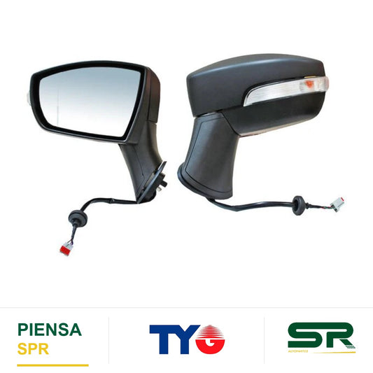 ESPEJO IZQUIERDO 5 PINES CON DIRECCIONAL PARA PINTAR ELÉCTRICO FORD ECOSPORT 2013-2017 TYG
