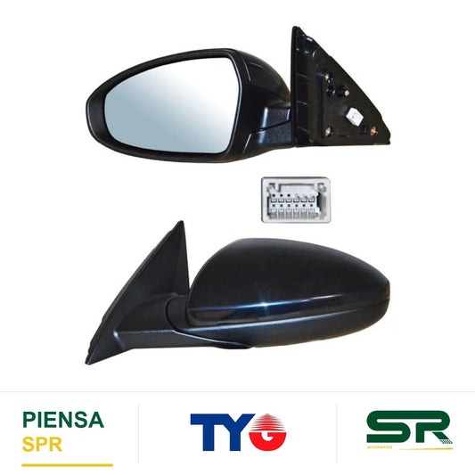 ESPEJO IZQUIERDO 3 PINES CON DESEMPAÑANTE PARA PINTAR ELÉCTRICO KIA FORTE 2019-2024 TYG