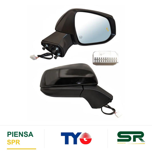 ESPEJO DERECHO 5 PINES CON DESEMPAÑANTE PARA PINTAR ELÉCTRICO TOYOTA SIENNA 2021-2025 LE C / SENSOR PUNTO CIEGO TYG