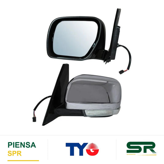 ESPEJO IZQUIERDO ELÉCTRICO CON DIRECCIONAL AUTOABATIBLE CROMADO MITSUBISHI MONTERO 5 2010-2014 TYG