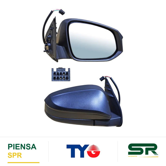 ESPEJO DERECHO 3 PINES ELÉCTRICO TOYOTA HILUX 2016-2025 POROSO TYG
