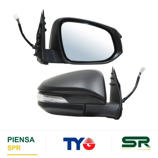 ESPEJO DERECHO 7 PINES CON DIRECCIONAL AUTOABATIBLE ELÉCTRICO NEGRO TOYOTA HILUX 2016-2025 28610 TYG