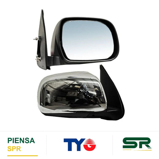ESPEJO DERECHO 3 PINES ELÉCTRICO CROMADO TOYOTA HILUX 2005-2011 LISO CCC2.6.06 TYG