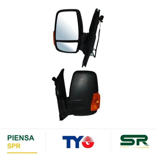 ESPEJO IZQUIERDO MANUAL SIN CONTROL 2 PINES CON DIRECCIONAL TEXTURIZADO FORD TRANSIT 2015-2017 TYG