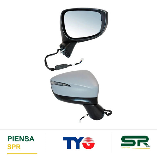 ESPEJO DERECHO 8 PINES CON DESEMPAÑANTE CON DIRECCIONAL AUTOABATIBLE PARA PINTAR ELÉCTRICO MAZDA CX5 2015-2017 CCC2.8.06 TYG