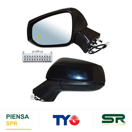 ESPEJO IZQUIERDO 6 PINES CON DESEMPAÑANTE PARA PINTAR ELÉCTRICO TOYOTA SIENNA 2021-2025 XLE C / SENSOR PUNTO CIEGO TYG
