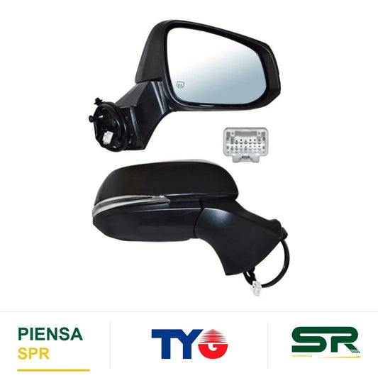 ESPEJO DERECHO 6 PINES CON DESEMPAÑANTE CON DIRECCIONAL PARA PINTAR ELÉCTRICO TOYOTA HIGHLANDER 2020-2024 TYG