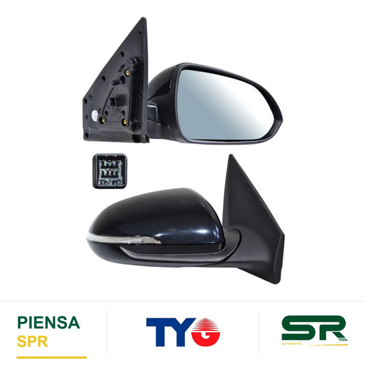 ESPEJO DERECHO 6 PINES CON DESEMPAÑANTE CON DIRECCIONAL PARA PINTAR ELÉCTRICO KIA RIO 2018-2023 TYG