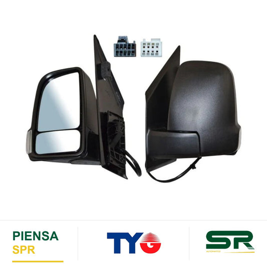 ESPEJO IZQUIERDO 7 PINES CON DESEMPAÑANTE CON DIRECCIONAL ELÉCTRICO MERCEDES BENZ SPRINTER 2019-2024 POROSO TYG