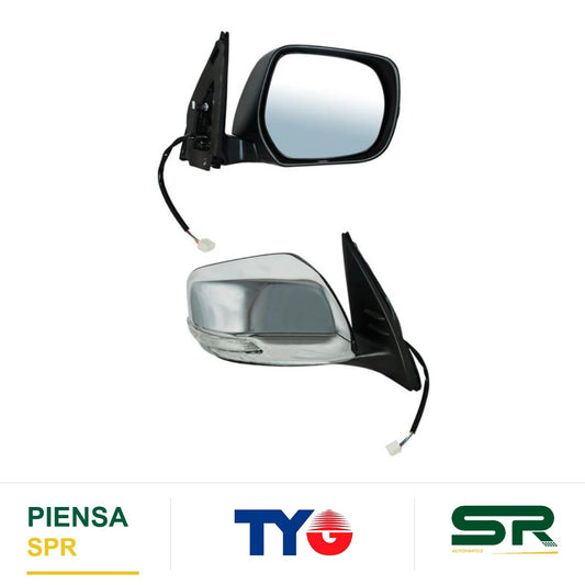 ESPEJO DERECHO 9 PINES CON DESEMPAÑANTE CON DIRECCIONAL AUTOABATIBLE ELÉCTRICO CROMADO TOYOTA LAND CRUSIER 2016-2019 CCCC3 TYG
