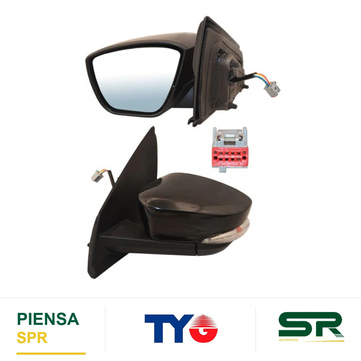 ESPEJO IZQUIERDO ELÉCTRICO PARA PINTAR CON DIRECCIONAL 5 PINES FORD FIGO 2019-2023 TYG