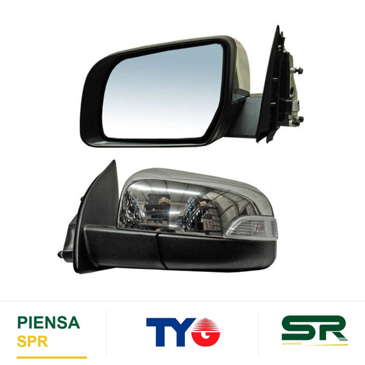 ESPEJO IZQUIERDO 7 PINES CON DIRECCIONAL ELÉCTRICO CROMADO FORD RANGER 2013-2022 ODC012 TYG