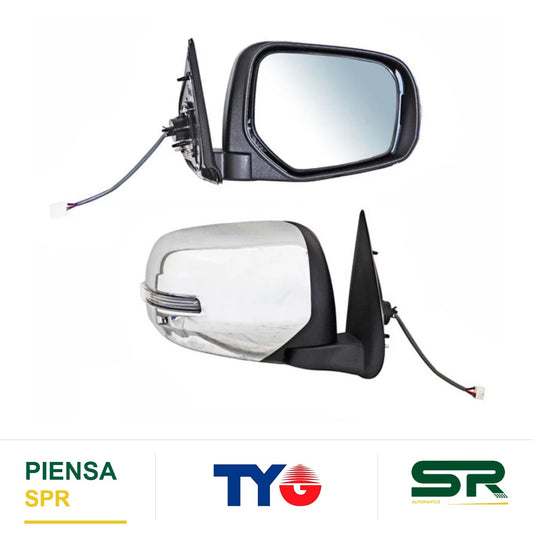 ESPEJO DERECHO 5 PINES CON DIRECCIONAL ELÉCTRICO CROMADO MITSUBISHI PICKUP L200 2016-2019 CCCC3 TYG