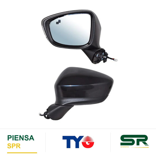 ESPEJO IZQUIERDO ELÉCTRICO 7 PINES CON DIRECCIONAL CON DESEMPAÑANTE PARA PINTAR CON SENSOR DE PUNTO CIEGO MAZDA CX5 2013-2014 TYG