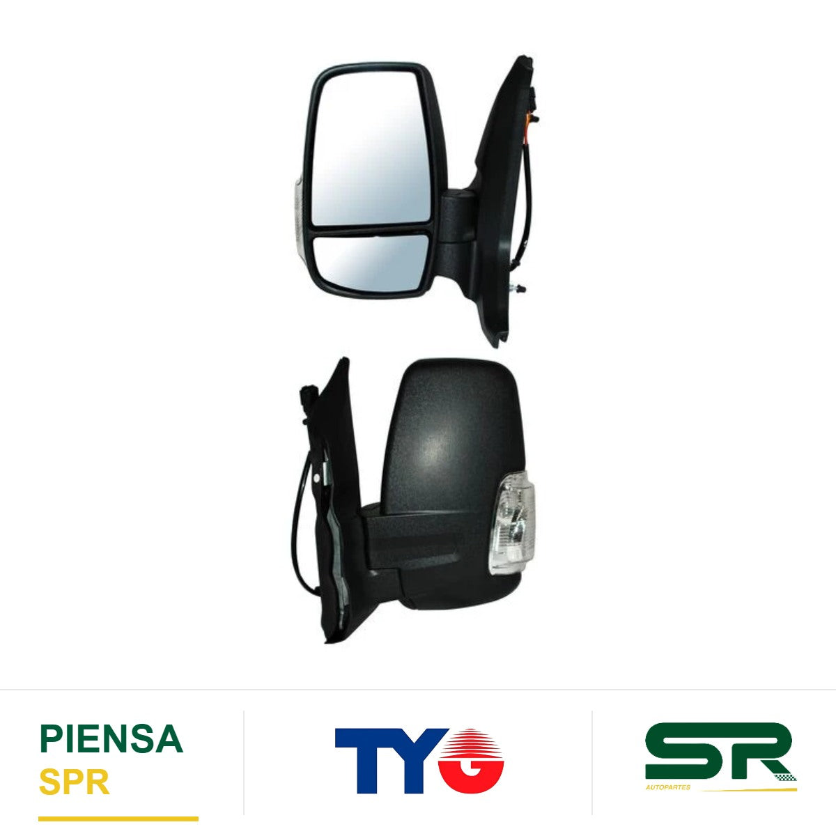 ESPEJO IZQUIERDO ELÉCTRICO CON DESEMPAÑANTE CON DIRECCIONAL BLANCA POROSO 6 PINES DDD FORD TRANSIT 2014-2020 TYG