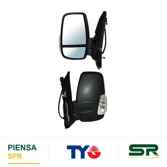 ESPEJO IZQUIERDO 6 PINES CON DESEMPAÑANTE CON DIRECCIONAL ELÉCTRICO FORD TRANSIT 2014-2020 BLANCA POROSO TYG