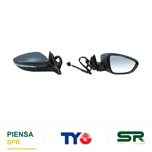 ESPEJO DERECHO ELÉCTRICO 6 PINES CON DIRECCIONAL CON DESEMPAÑANTE PARA PINTAR VOLKSWAGEN PASSAT 2012-2016 TYG