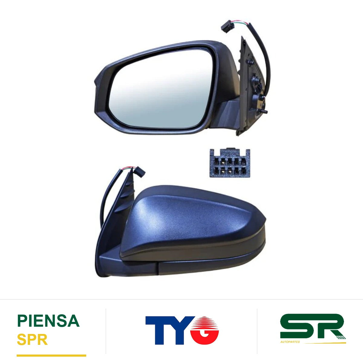 ESPEJO IZQUIERDO ELÉCTRICO POROSO 3 PINES TOYOTA HILUX 2016-2025 TYG