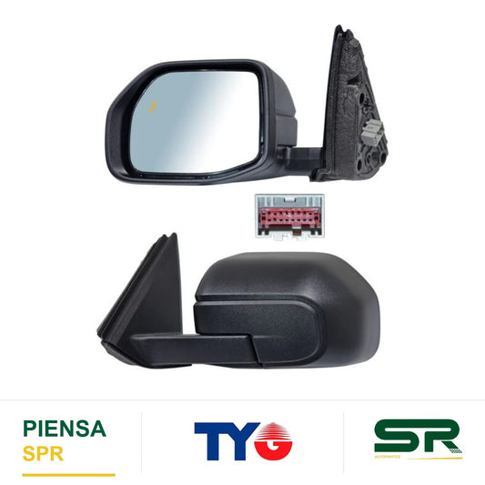 ESPEJO IZQUIERDO 7 PINES CON DESEMPAÑANTE ELÉCTRICO FORD BRONCO SPORT 2021-2025 POROSO C / SENSOR PUNTO CIEGO TYG