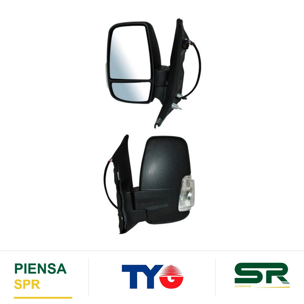 ESPEJO IZQUIERDO ELÉCTRICO 8 PINES CON DIRECCIONAL CON DESEMPAÑANTE AUTOABATIBLE TEXTURIZADO FORD TRANSIT BLANCA 2015-2017 TYG