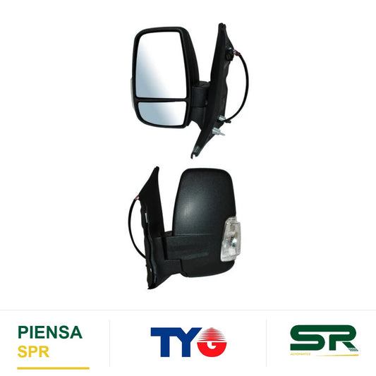 ESPEJO IZQUIERDO ELÉCTRICO 8 PINES CON DIRECCIONAL CON DESEMPAÑANTE AUTOABATIBLE TEXTURIZADO FORD TRANSIT BLANCA 2015-2017 TYG