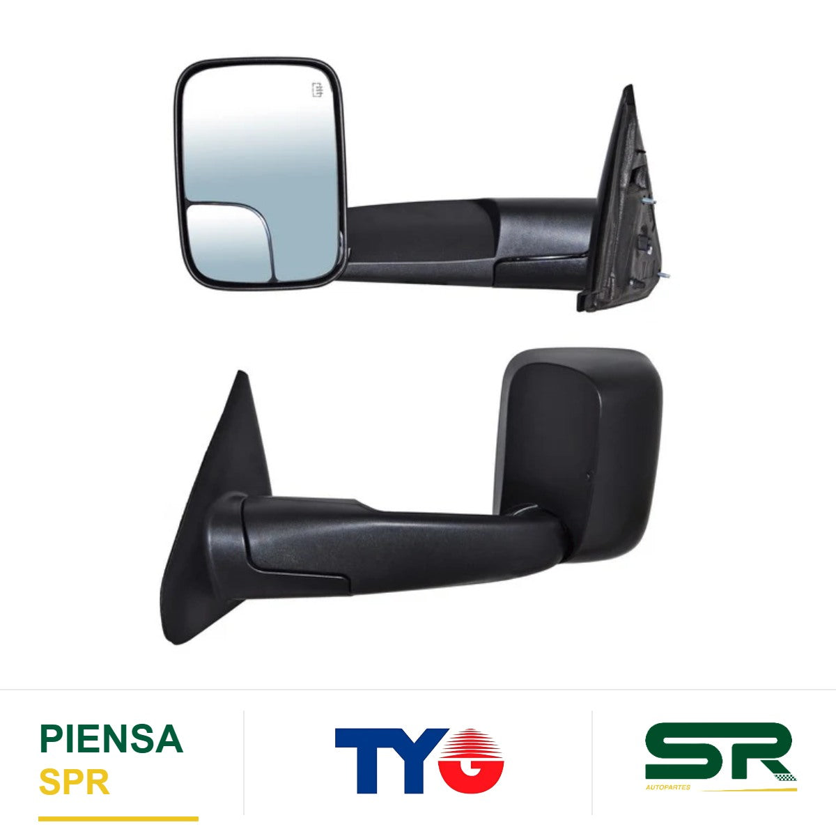 ESPEJO IZQUIERDO ELÉCTRICO 5 PINES CON DESEMPAÑANTE TEXTURIZADO DODGE PU TELESCOPICO 2002-2009 TYG