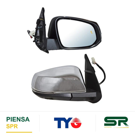 ESPEJO DERECHO 8 PINES CON SENSOR DE PUNTO CIEGO CON DESEMPAÑANTE CON DIRECCIONAL ELÉCTRICO CROMADO TOYOTA TACOMA 2016-2023 TYG