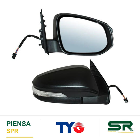 ESPEJO DERECHO 7 PINES CON DIRECCIONAL AUTOABATIBLE ELÉCTRICO TOYOTA HILUX 2016-2025 POROSO TYG