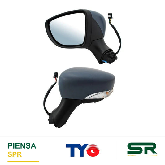 ESPEJO IZQUIERDO 9 PINES CON DESEMPAÑANTE CON DIRECCIONAL AUTOABATIBLE PARA PINTAR ELÉCTRICO RENAULT CLIO RS 2015-2017 TYG