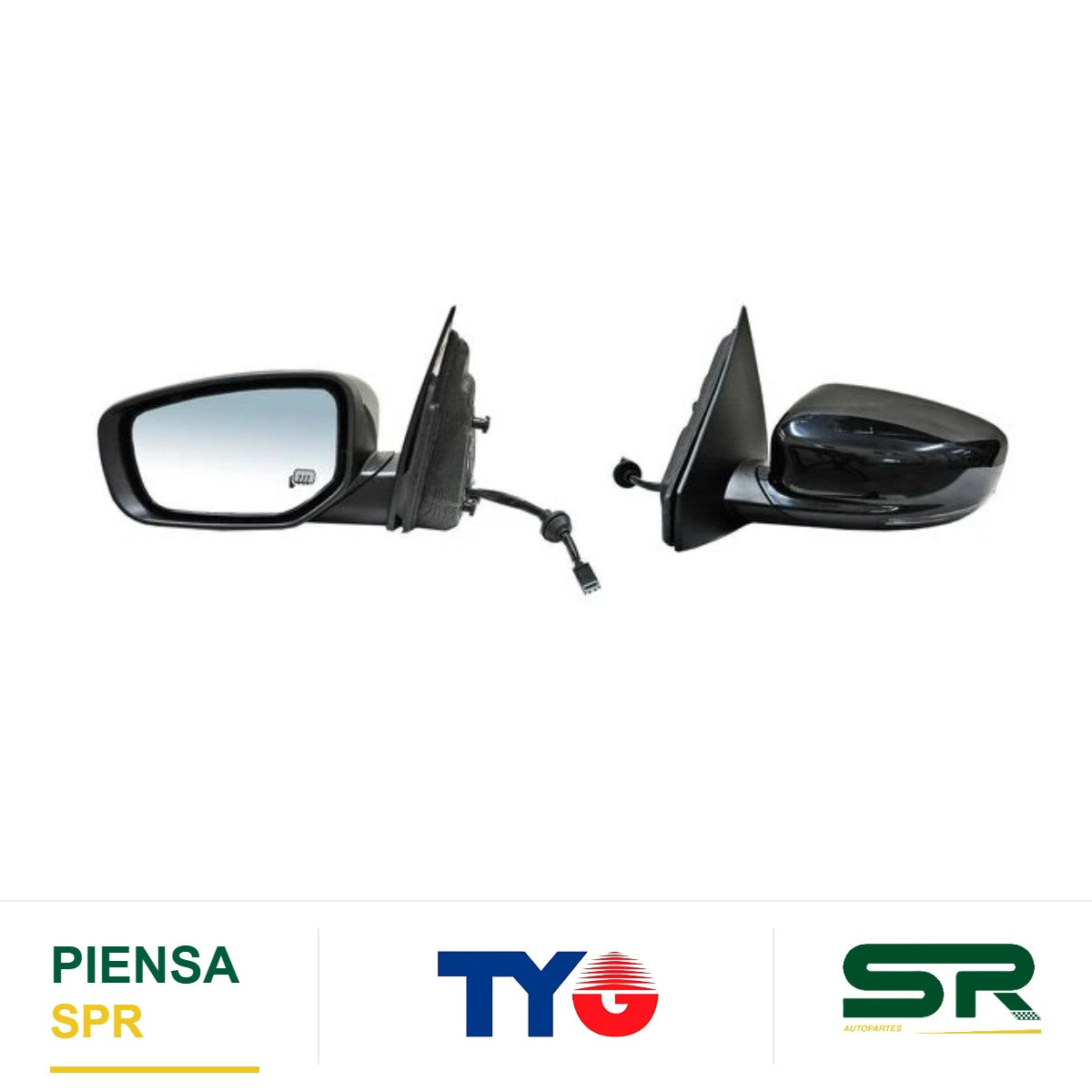 ESPEJO IZQUIERDO ELÉCTRICO CON DESEMPAÑANTE CON DIRECCIONAL CON LUZ INFERIOR PARA PINTAR 9 PINES DODGE / CHRYSLER DART 2013-2016 TYG