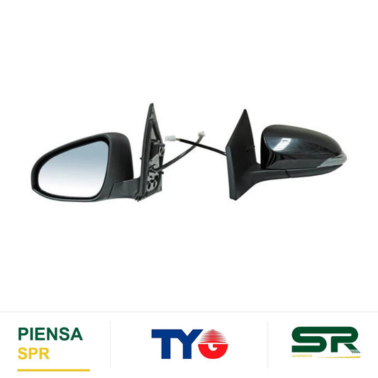 ESPEJO IZQUIERDO 7 PINES CON DESEMPAÑANTE CON DIRECCIONAL PARA PINTAR ELÉCTRICO TOYOTA COROLLA 2014-2019 TYG