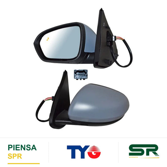 ESPEJO IZQUIERDO 7 PINES CON DESEMPAÑANTE PARA PINTAR ELÉCTRICO RENAULT DUSTER 2021-2025 TYG