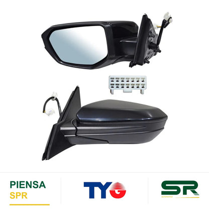 ESPEJO IZQUIERDO ELÉCTRICO 5 PINES CON DESEMPAÑANTE PARA PINTAR HONDA CIVIC 2016-2021 TYG