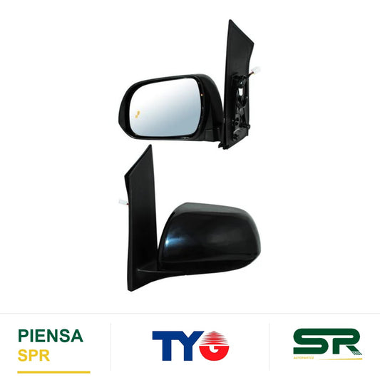 ESPEJO IZQUIERDO 6 PINES CON SENSOR DE PUNTO CIEGO CON DESEMPAÑANTE PARA PINTAR ELÉCTRICO TOYOTA SIENNA 2015-2020 TYG