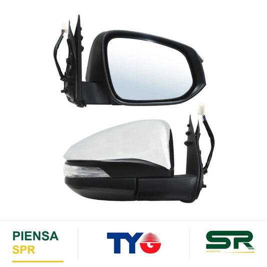 ESPEJO DERECHO 7 PINES CON DIRECCIONAL AUTOABATIBLE ELÉCTRICO CROMADO TOYOTA HILUX 2016-2025 CCCC3 TYG