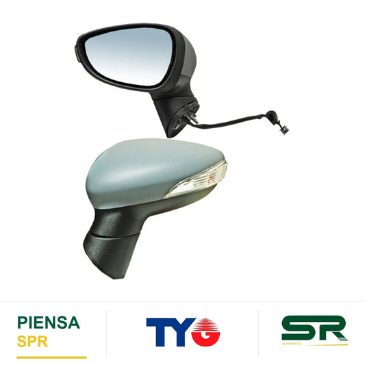 ESPEJO IZQUIERDO 5 PINES CON DIRECCIONAL PARA PINTAR ELÉCTRICO FORD FIESTA 2011-2019 TYG
