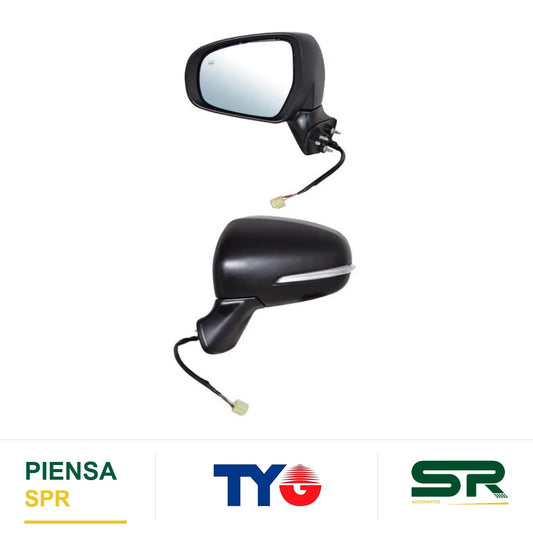 ESPEJO IZQUIERDO 6 PINES CON DESEMPAÑANTE CON DIRECCIONAL PARA PINTAR ELÉCTRICO SUZUKI SCROSS 2013-2020 TYG