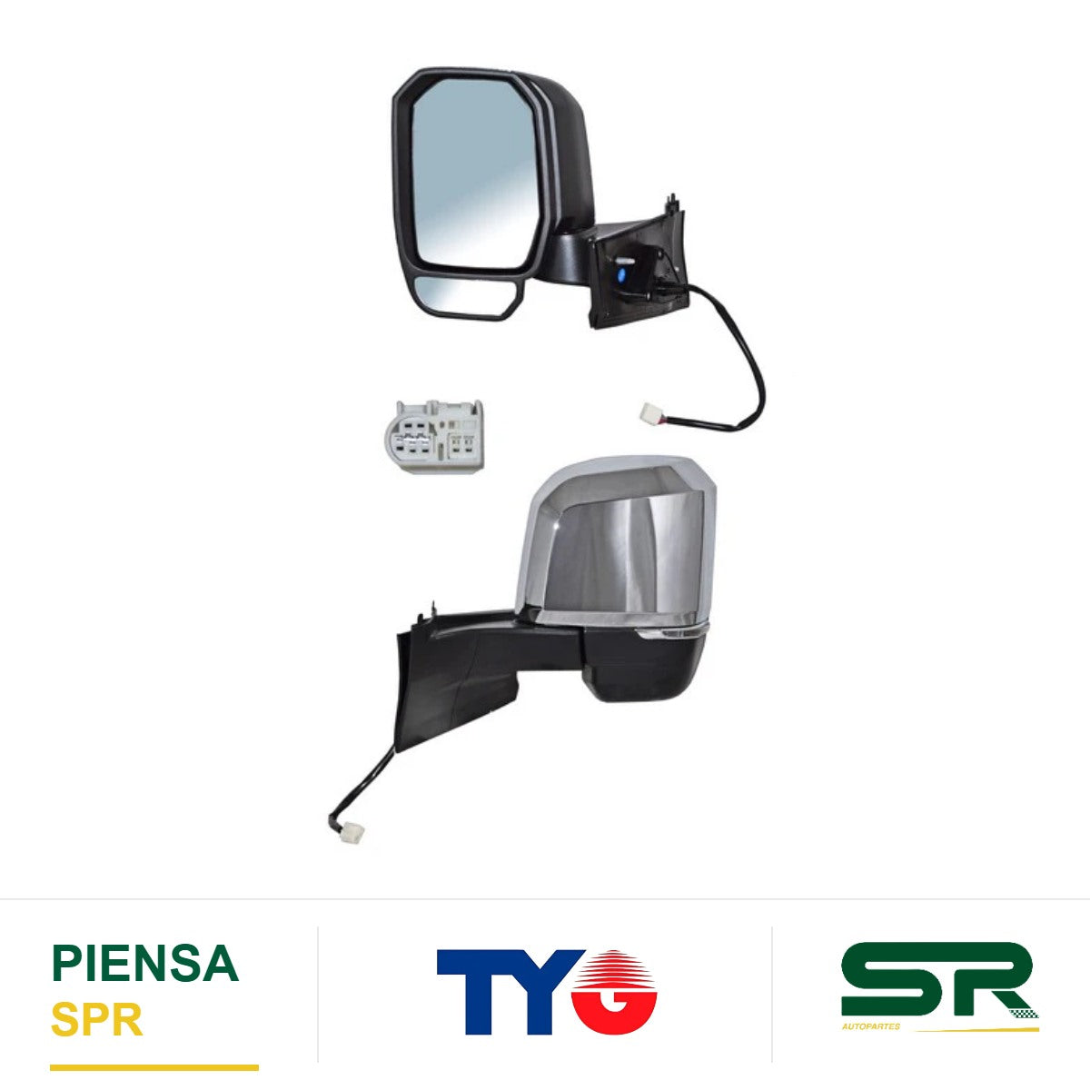 ESPEJO IZQUIERDO ELÉCTRICO CROM CON DIRECCIONAL AUTOABATIBLE 7 PINES TOYOTA HIACE 2020-2024 TYG