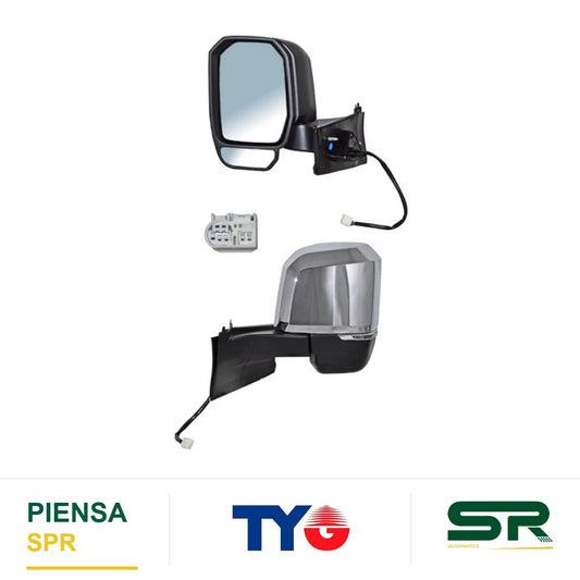 ESPEJO IZQUIERDO 7 PINES CON DIRECCIONAL AUTOABATIBLE ELÉCTRICO CROMADO TOYOTA HIACE 2020-2024 TYG